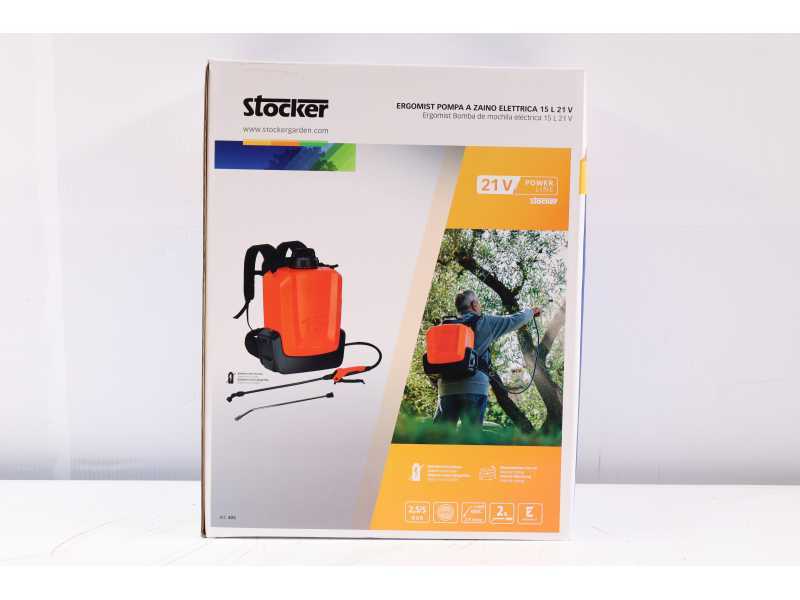 Stocker Ergomist 15 - Battery-powered Backpack Sprayer Pump - 15 L Tank - 21V - 4Ah