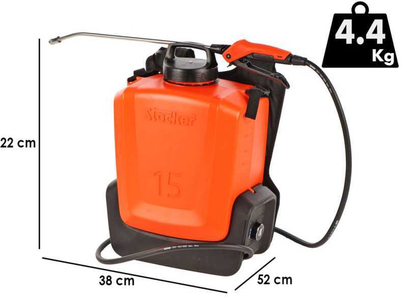 Stocker Ergomist 15 - Battery-powered Backpack Sprayer Pump - 15 L Tank - 21V - 4Ah