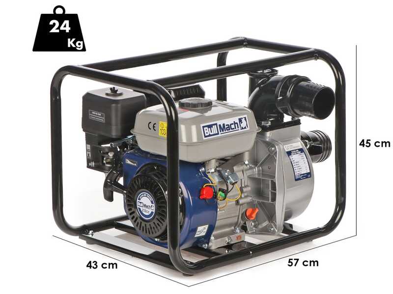 BullMach LYMPHIA 80 - Petrol Water Pump - with 80 mm Fittings