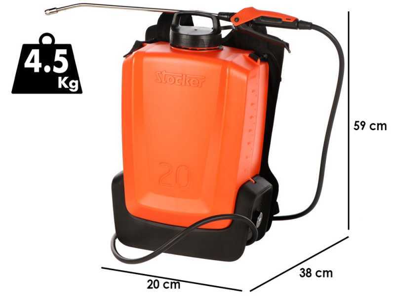 Stocker Ergomist 20 - Battery-powered Backpack Sprayer Pump - 20 L Tank - 21V - WITHOUT BATTERIES