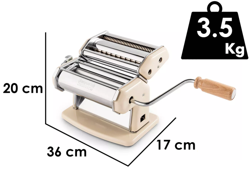 Imperia iPasta T.2/6.5 mm Crema - Manual Stainless Steel Pasta Maker