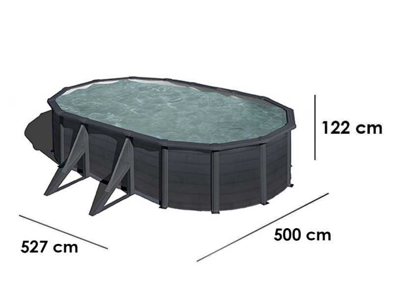 Gre Kea Oval 500x300x120cm - Above-ground Steel Pool