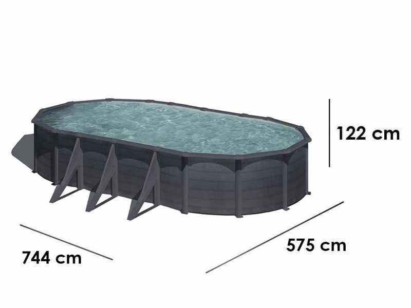 Gre Kea Oval 730x375x120cm -Above-ground Steel Pool