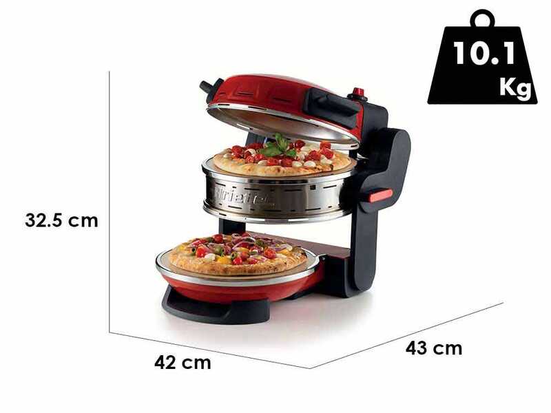 Ariete Pizzeria Rosso 0927/00 - Double electric pizza oven - Refractory stone