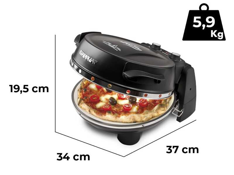 G3 Ferrari Pizzeria Snack Napoletana EVO Black - Electric Pizza Oven - Refractory Stone