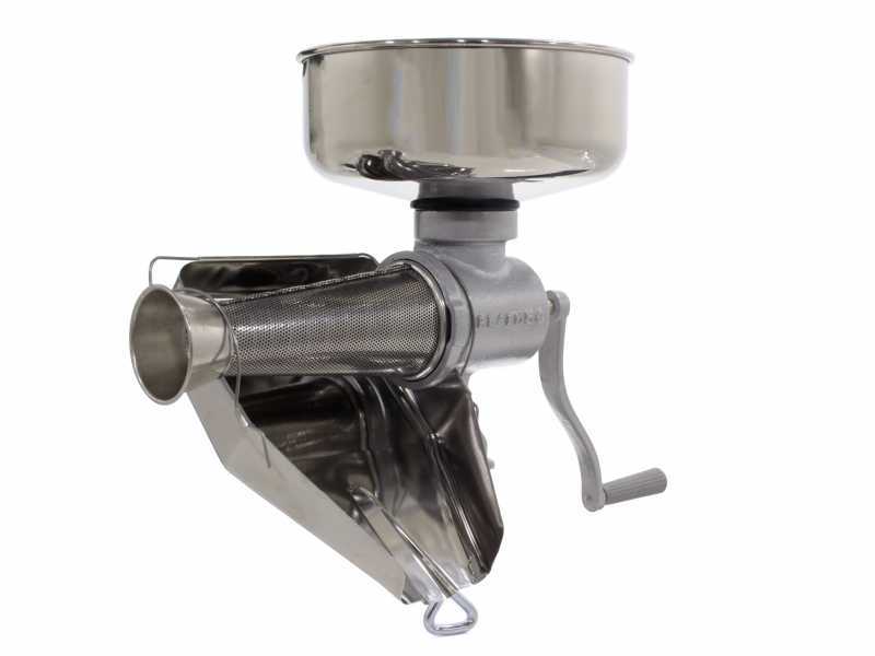 Reber 8502 N - Manual N.5 Tomato Press - Stainless Steel Hopper and Strainer 