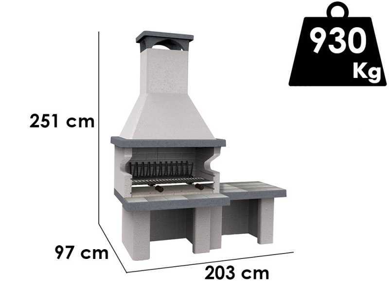 Edilmark Barbecue 200 - Wood and charcoal masonry babecue