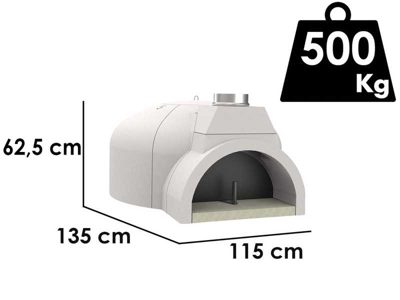 Edilmark FP 100 - Pizza Oven with &Oslash; 100 cm Chamber - Cooking Capacity 5 Pizzas
