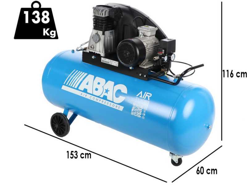 ABAC EXT A39B 270 CT4 - Three-phase electric belt driven air compressor - 4 HP motor - 270 litres
