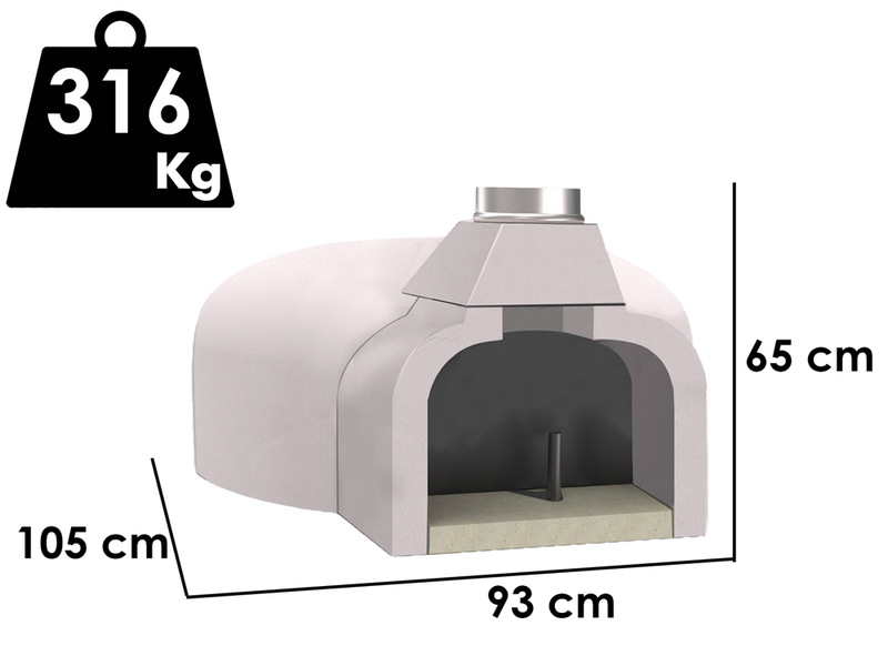Edilmark FR 95 - Built-in Wood-fired Pven with 76x81 cm Hob