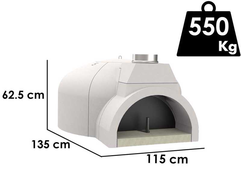 Edilmark FP 100N - Built-in wood-fired oven with hob &Oslash; 100 cm - Cooking capacity 5 pizzas