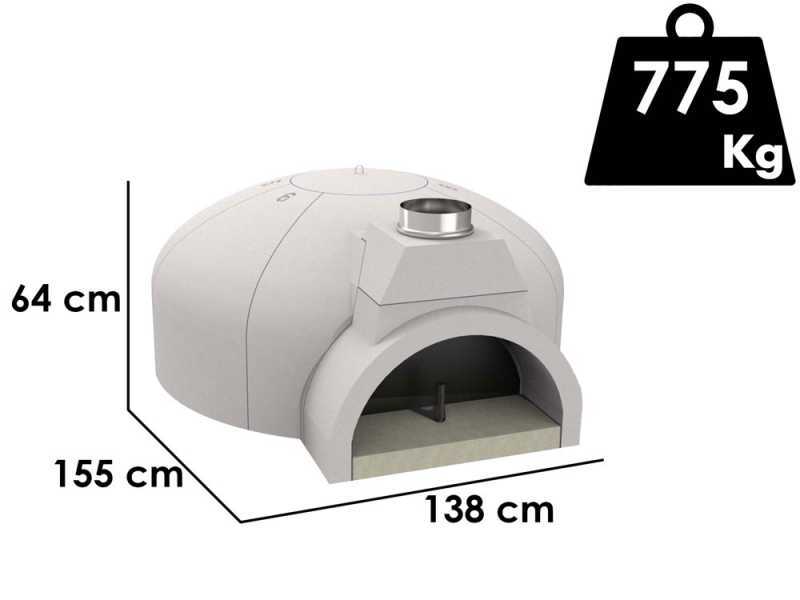 Edilmark FP 120N - Built-in Wood-fired Oven with &Oslash; 120 cm Hob - Cooking Capacity 8 Pizzas