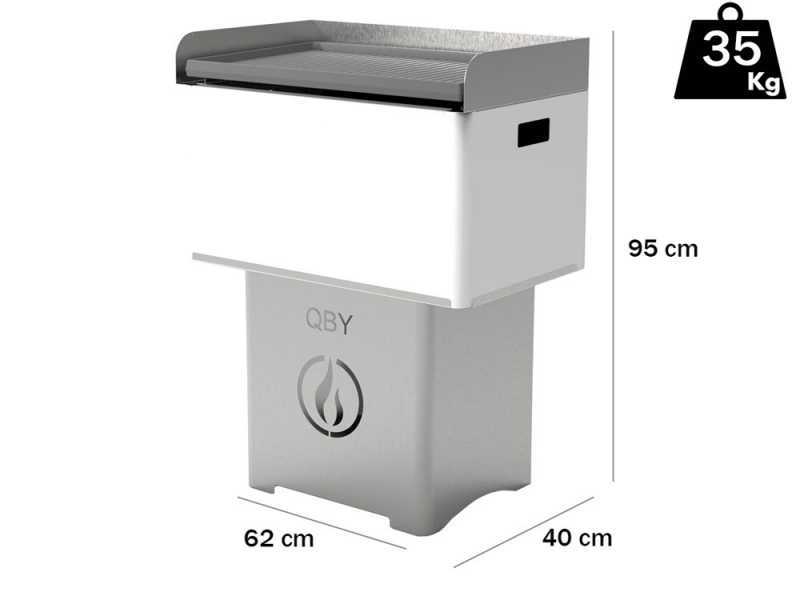 Linea VZ QBY bianco - Transportable Pyrolytic Pellet Barbecue