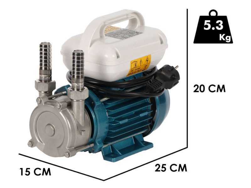 Tellarini ALM 20-SR - Electric stainless steel oil transfer pump - Straight stainless steel fittings