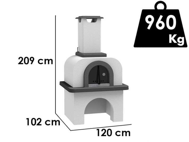 Edilmark Pizeta - Wood-fired Outdoor Mansonry Oven - 80x70 cm Cooking Chamber