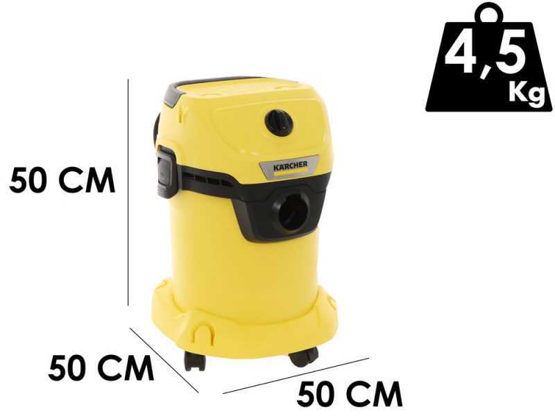 K&auml;rcher WD 3 V-17/4/20 - Wet and Dry Vacuum Cleaner - 17-liter Plastic Drum