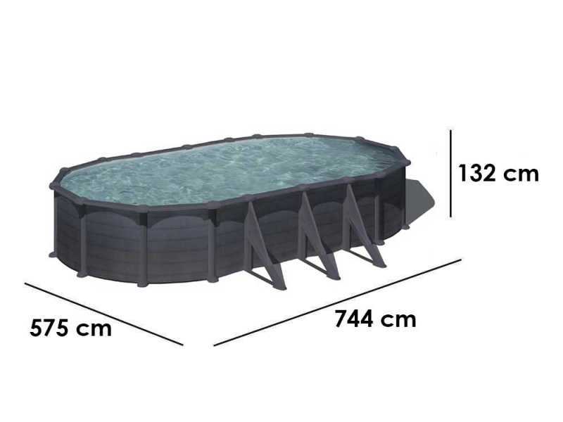 Gre Granada Oval 730x375x132cm - Above-ground Steel Pool
