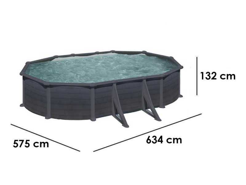 Gre Granada Oval 610x375x132cm - Above-ground Steel Pool
