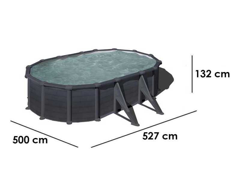Gre Granada Oval 500x300x132cm - Above ground steel pool