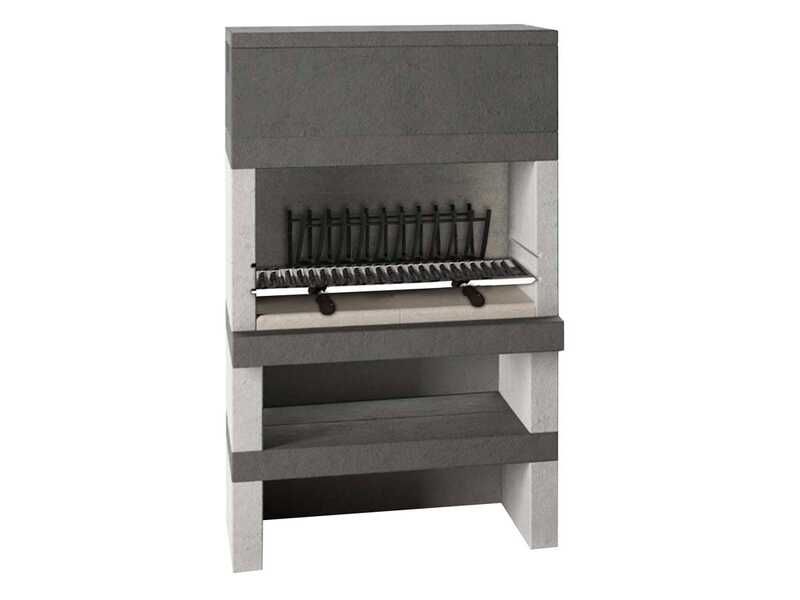 Edilmark KUBO - Masonry barbecue with wood and charcoal - Rear fire