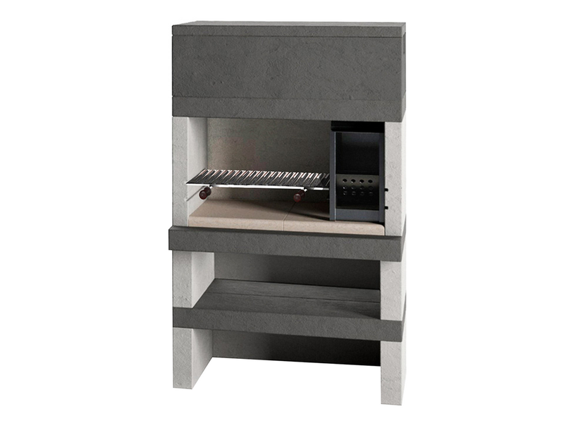 Edilmark KUBO - Masonry barbecue with wood and charcoal - Right fire