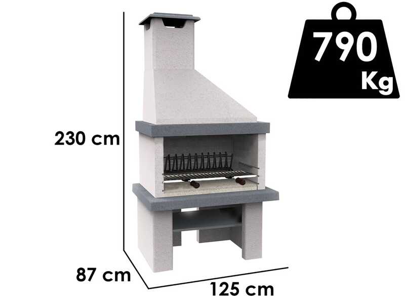 Edilmark Happy - Masonry barbecue with wood and charcoal - Backfire
