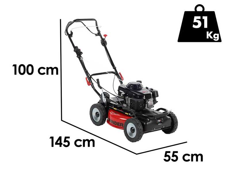 Marina Systems GRINDER 4x4 SH PRO - Trailed Petrol Lawn Mower - Honda GXV 160 Engine