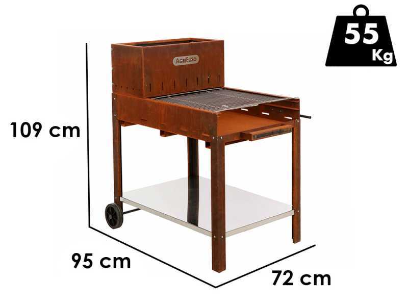 Top Line Super Flipper - Corten Wood and Coal Barbecue