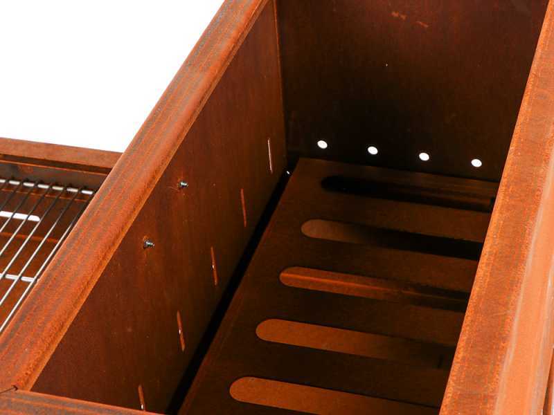 Top Line Super Flipper - Corten Wood and Coal Barbecue