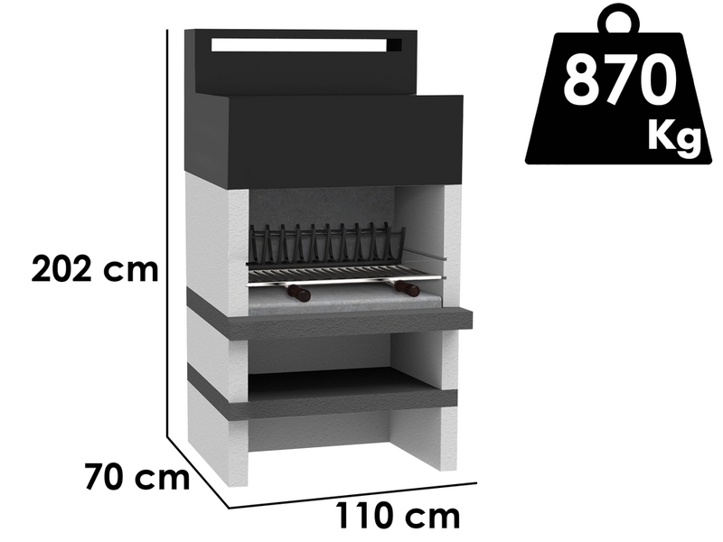 Edilmark Rock - Masonry Wood and Charcoal Barbecue