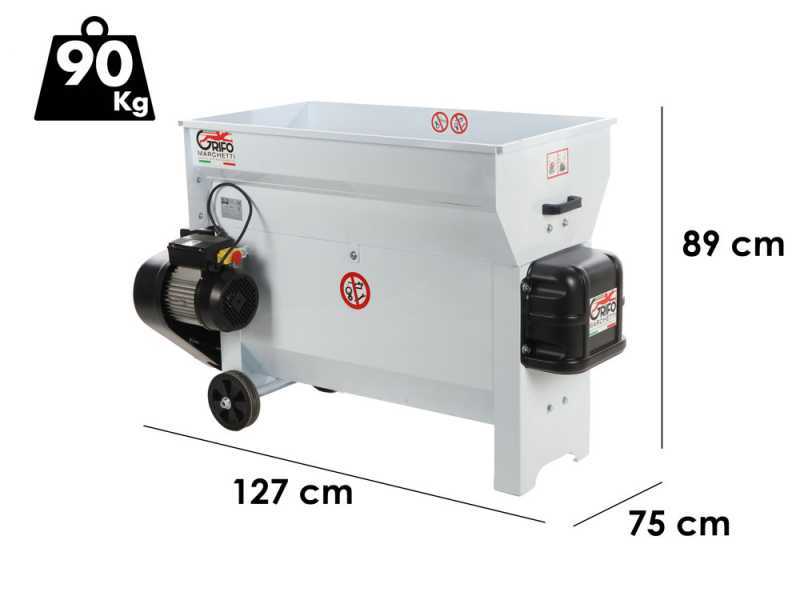 GRIFO DVEP30 - Electric Grape Destemmer with Hopper - with Included Guards