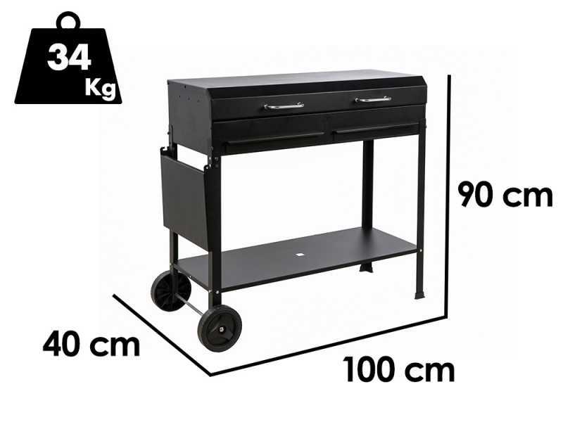 Seven Italy Polifemo Big - Handcrafted Iron Coal Barbecue - 2x 47,5x37 cm