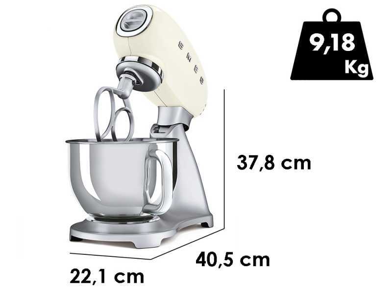 Smeg SMF02CREU Cream - Planetary Mixer - 4.8 L Stainless Steel Bowl