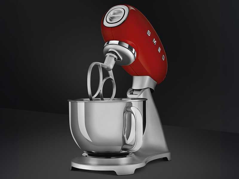Smeg SMF02RDEU Red - Planetary Mixer - 4.8 L Stainless Steel Bowl