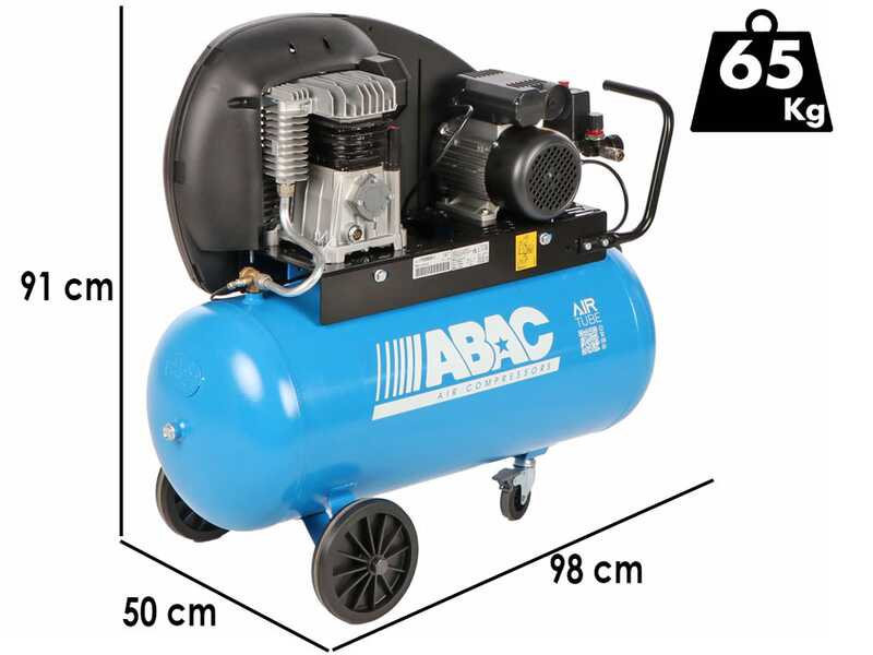 ABAC EXT A29B 90 CM3 - Single-phase belt-driven electric air compressor - Motor 3 HP - 90 litres