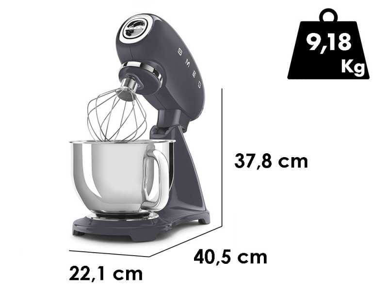 Smeg Full Colour Graphite - Planetary Mixer - 4.8 L Stainless Steel Bowl