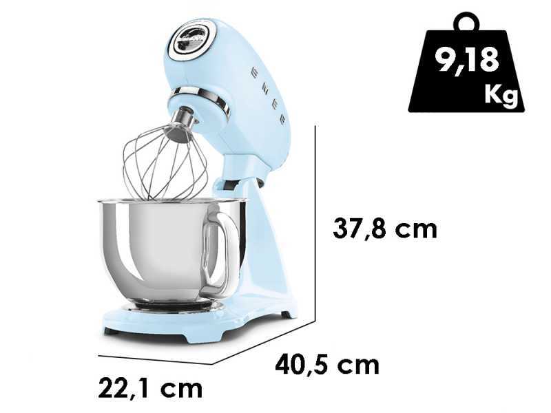 Smeg Full Colour Light Blue - Planetary Mixer - 4.8 L Stainless Steel Bowl