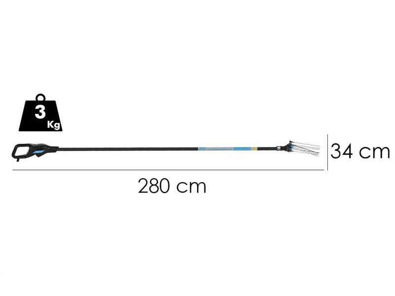 Campagnola Hercules 6 ECO Plug-in - Carbon Pole - 280 cm - Electric Battery-powered Olive Harvester