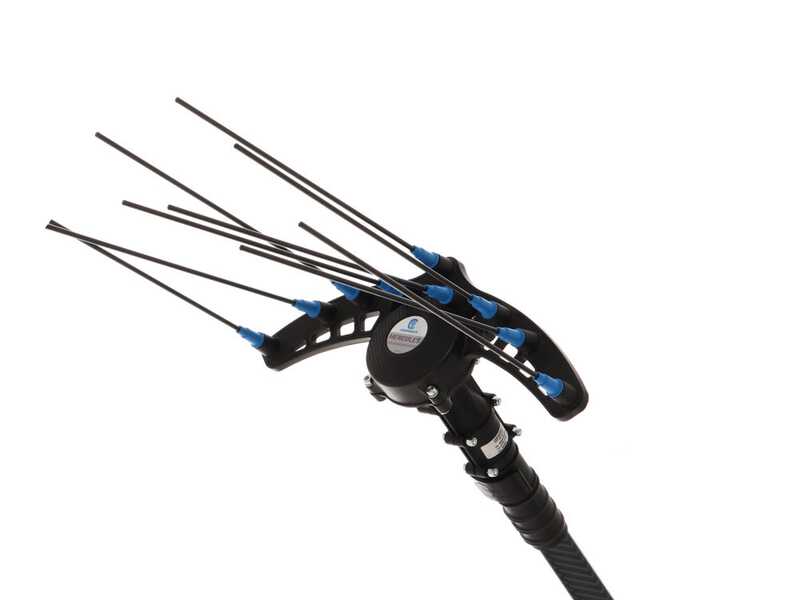 Campagnola Hercules 6 ECO Plug-in - Carbon Pole - 205 - 275 cm - Electric Battery-powered Olive Harvester - 21.6V 5Ah