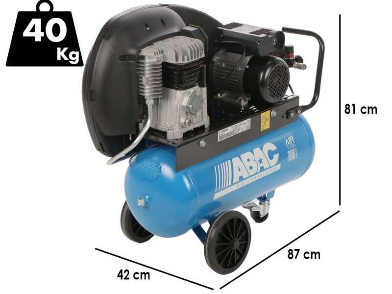 ABAC EXT A29B 50 CM2 - Single-phase electric belt driven air compressor - Motor 2 HP - 50 lt