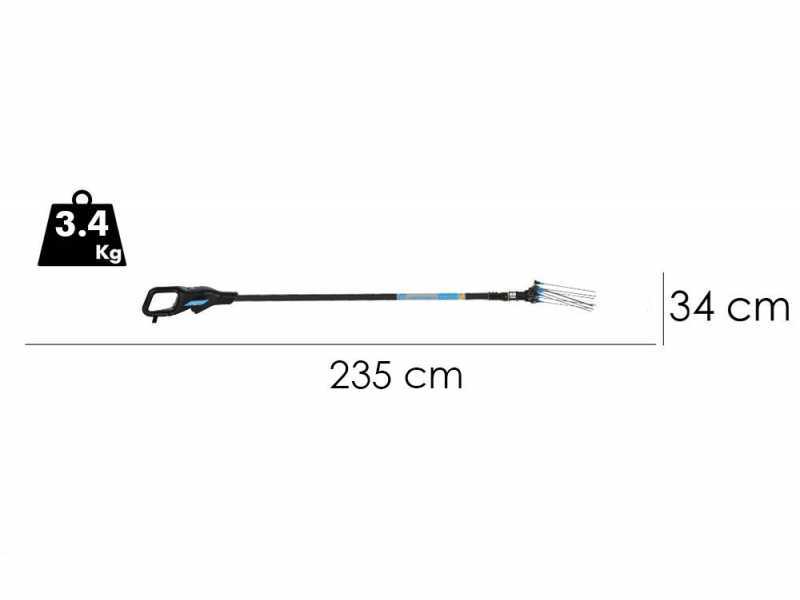 Campagnola Hercules 6 ECO Plug-in - 185-270 cm Carbon Pole - Electric Battery-powered Olive Harvester - 21V 5Ah