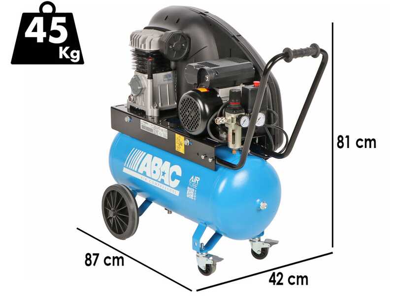 ABAC EXP A29B 50 CM2 - Single-phase electric belt driven air compressor - Motor 2 HP - 50 lt