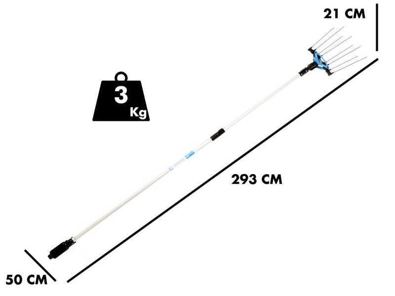 Campagnola Icarus V1 ECO Plug-in - PROM.0141 - Aluminium Pole - 225 - 293 cm - Electric Battery-powered Olive Harvester - 21.6V 5Ah