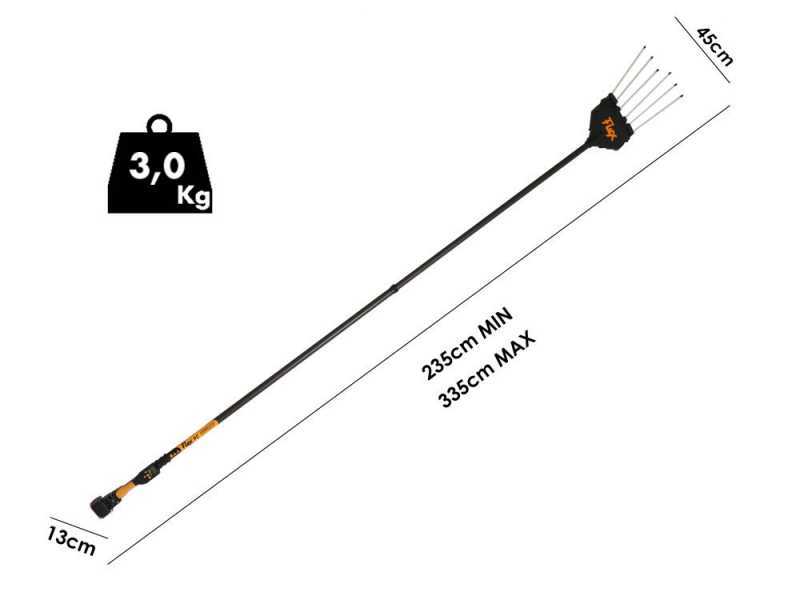 Oliviero Flex PCT Premium Cordless - Olive Harvester with Lithium Battery - Carbon Pole - 235-335cm - 2x 21.6V 4.5Ah