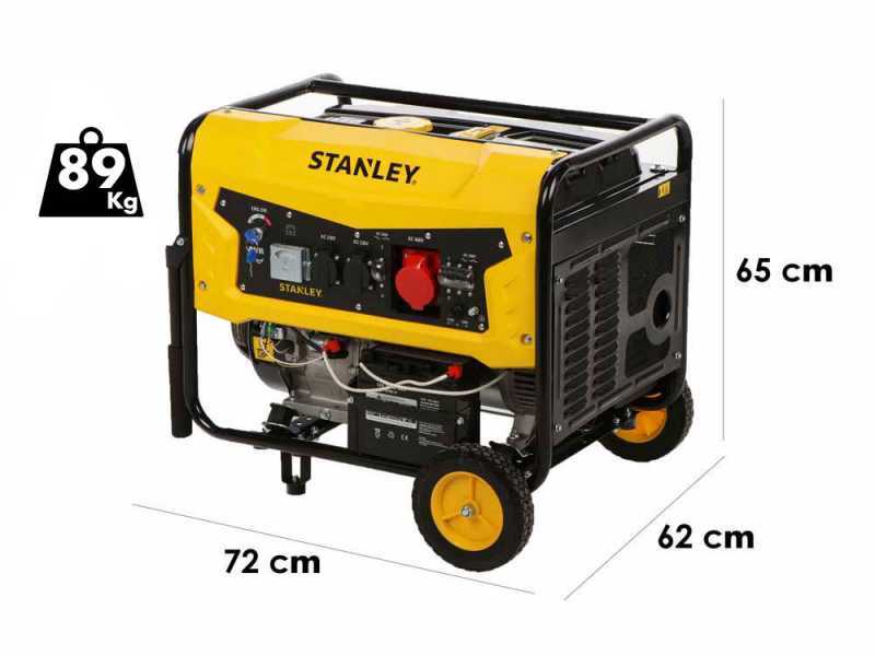 Stanley SG 6500B - Petrol Power Generator - AVR - 6,5 kW - Continuous 6 kW Three-phase