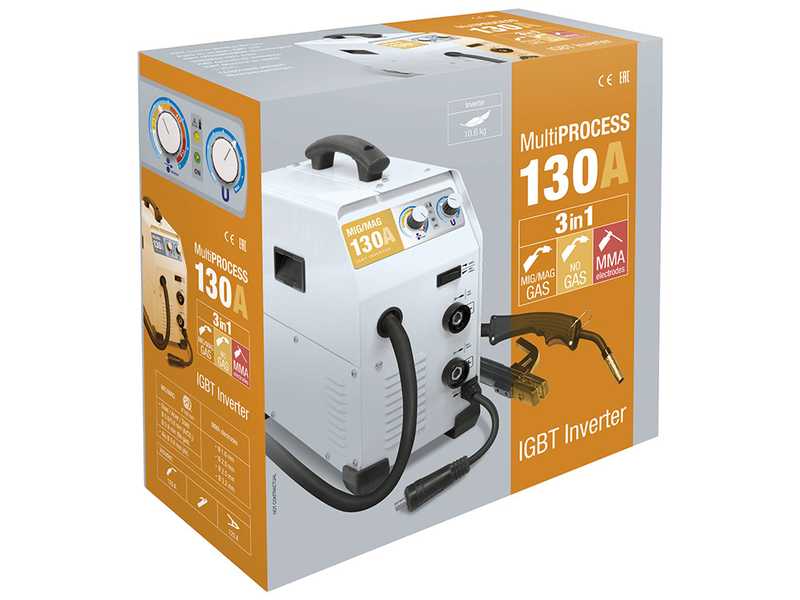 GYS Easymig 130 - Inverter Welding Machine (MIG/MAG: GAS, NO GAS and MMA) - direct current (DC)