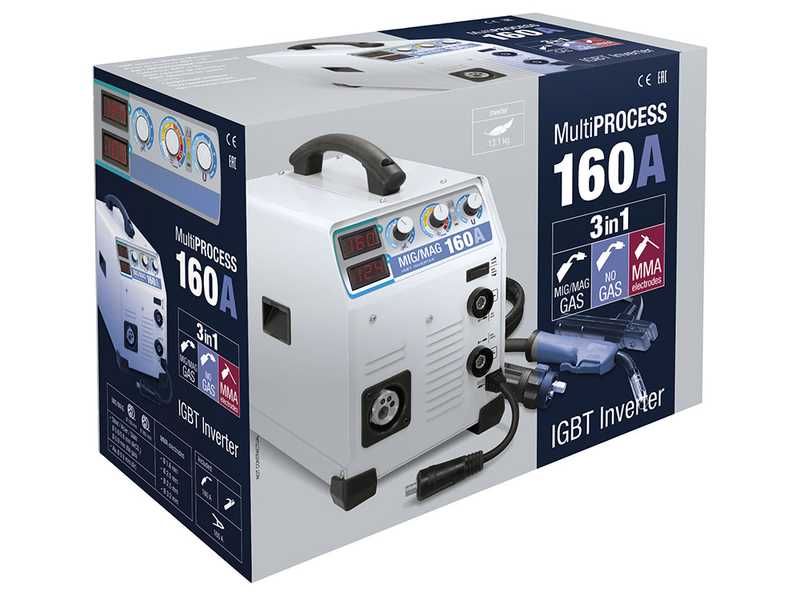 GYS Easymig 160 - Inverter Welding Machine (MIG/MAG: GAS, NO GAS and MMA) - direct current (DC)