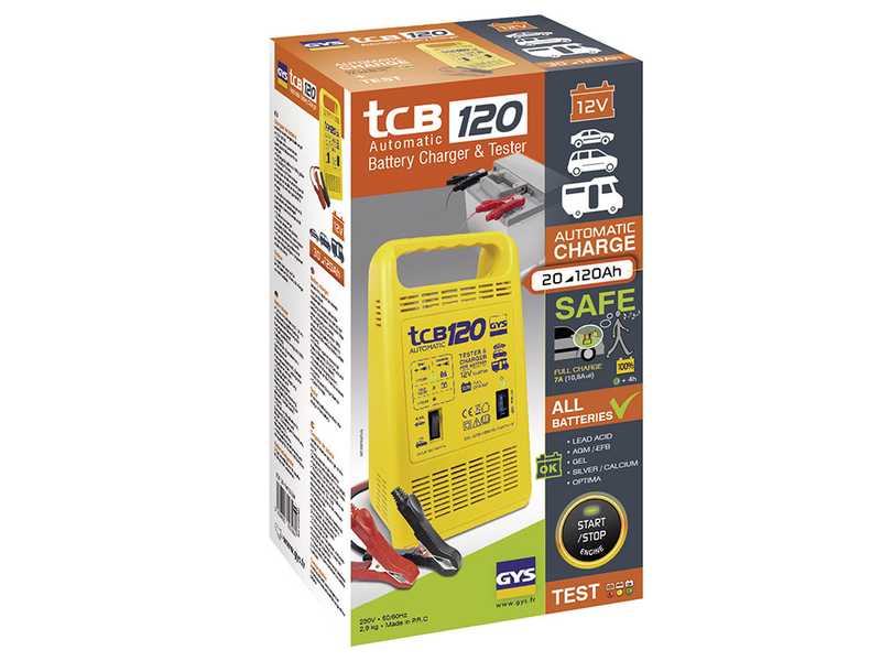 GYS TCB 120 - Automatic Charger - 12V Batteries 20 to 120Ah