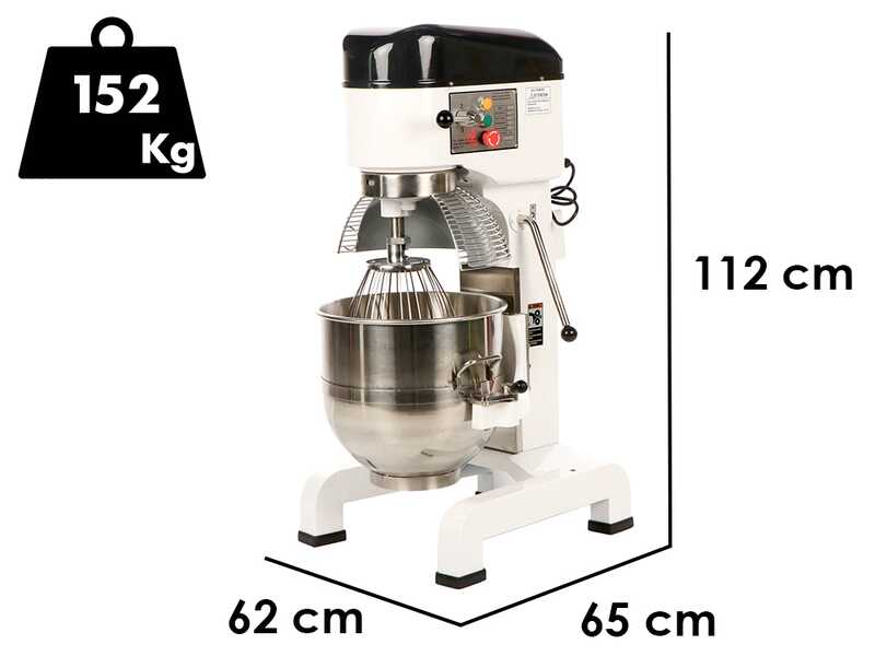 Prismafood iLine MZPL040 - Professional Planetary Mixer - 40 L Stainless Steel Tank
