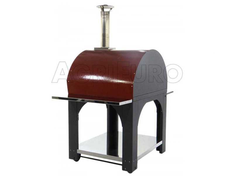 AgriEuro Premium Line Cibus Red - Outdoor wood-fired pizza oven 100x80 - 5 pizzas